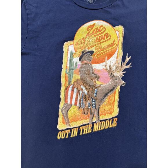 Zac Brown Band Shirt Mens 2XL Navy Out In The Middle Tour 2022 Concert Tee Music - Picture 2 of 7